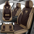 Fit for Ford F150 2009-2026 & F250 F350 F450 2011-2026 Seat Covers, Fashion Sport Seat Cover with Waterproof Leather, Airbag Safe Design Seat Protector (2 Front Seat Standard, Brown Coffee)