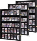 VERANI Baseball Card Display Case - 35 Graded Sports Card Display Frame - Holds Sport Cards with UV Protection Clear View Lockable Wall Cabinet for Football Basketball Trading Card Vertical - 3Pack