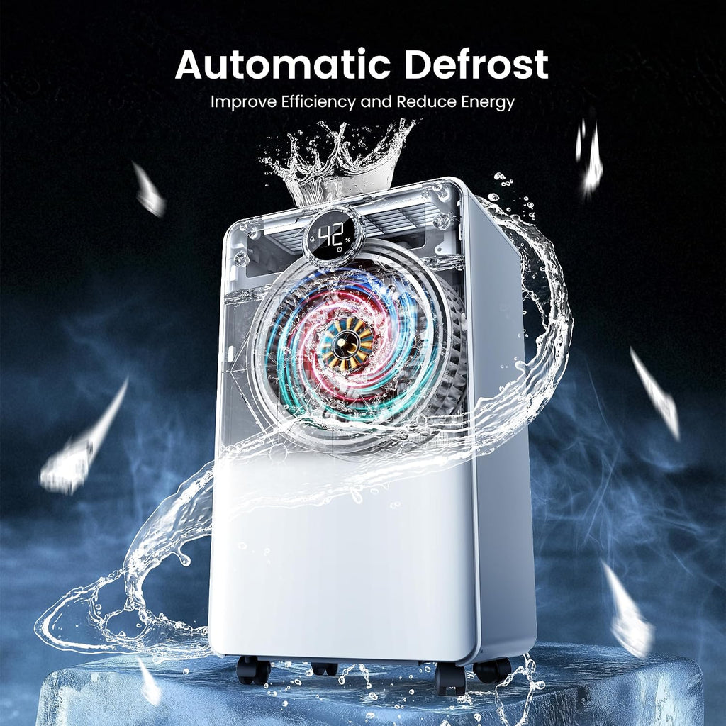 CHIVALZ 1800 Sq.Ft Dehumidifier for Basement, Quiet Dehumidifier for Home, Bedroom, Bathroom, Humidity Display, with Drain Hose, Auto Shut Off, 3 Modes, Timer, Auto Defrost, Child Lock, White 1Pack