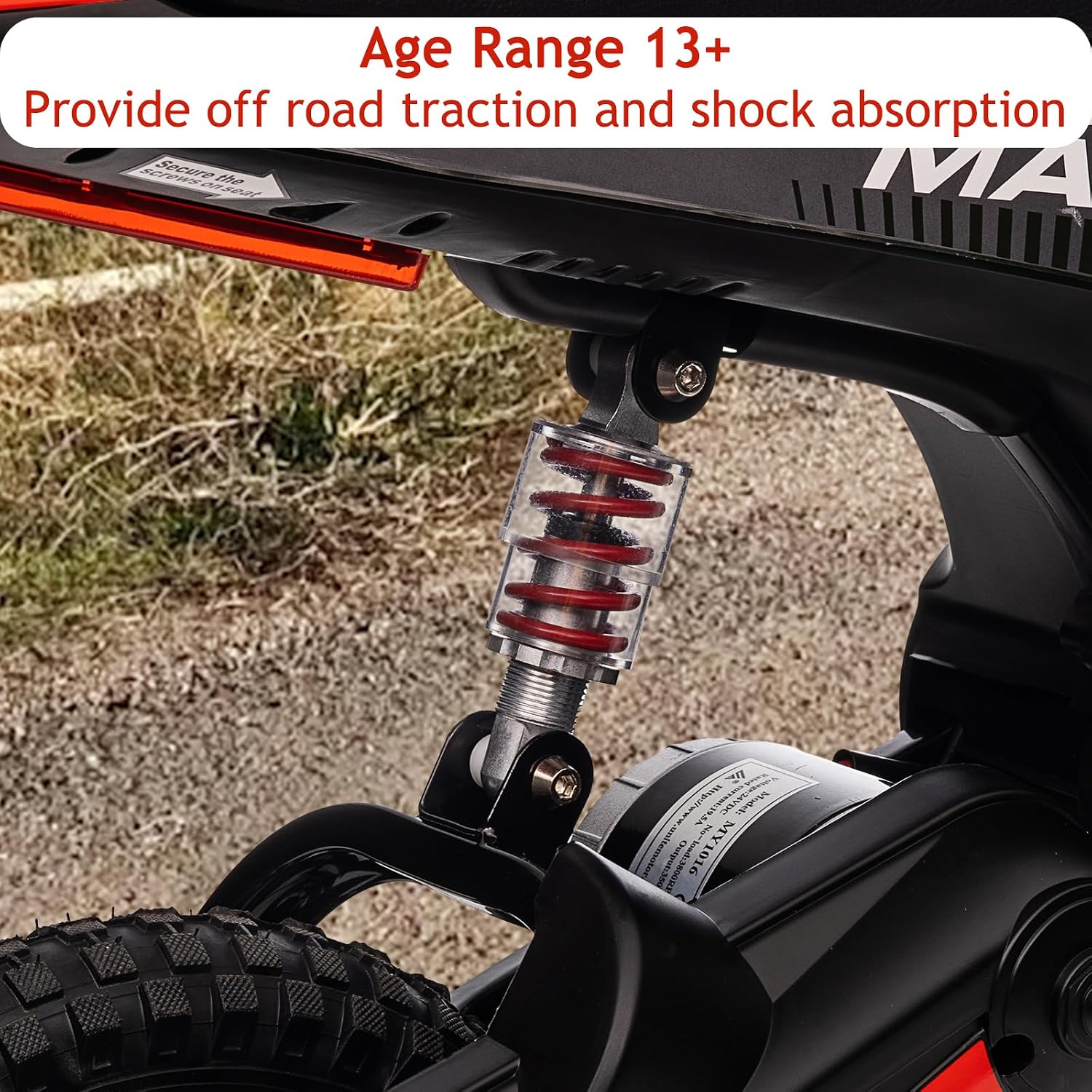 24V 350W Electric Dirt Bike for Kids – 3-Speed Modes, 14.29MPH Max Speed, ASTM-Certified Safe Motorcycle with Shockproof Suspension, Best Gift for Boys & Girls