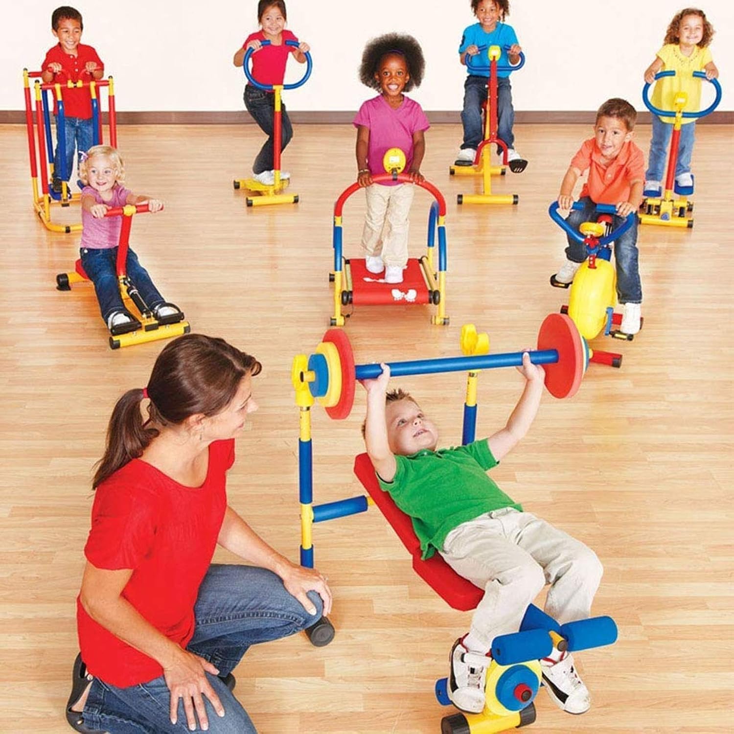 Kids Exercise Bike Fun and Fitness Exercise Equipment, Adjustable Resistance and Seat Height Kid Stationary Bike, for Boys Girls Ages 3-8 Year Old