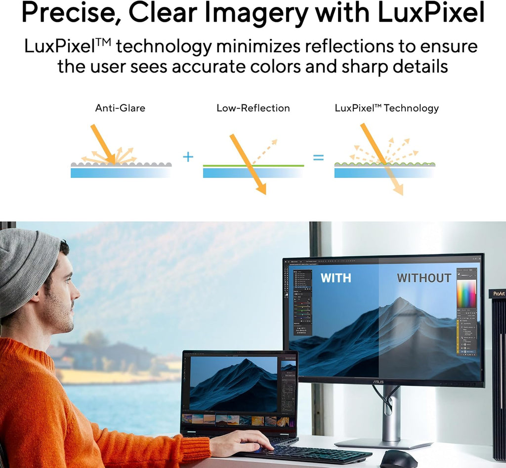 ASUS ProArt Display 32' 6K Professional Monitor (PA32QCV) - IPS, 6K (6016 x 3384), 98% DCI-P3, LuxPixel™, ΔE < 2, Calman Verified, Thunderbolt 4, DisplayHDR600, DisplayWidget, 3 yr Warranty