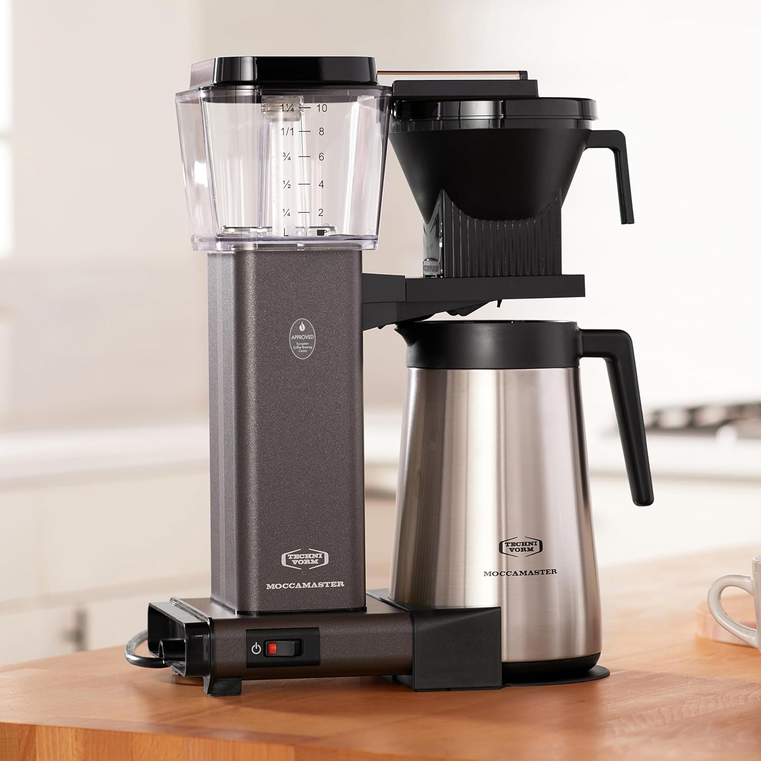 Technivorm Moccamaster 79317 KBGT thermal Carafe 10-Cup Coffee Maker 40 Ounce, Stone Grey 1.25l