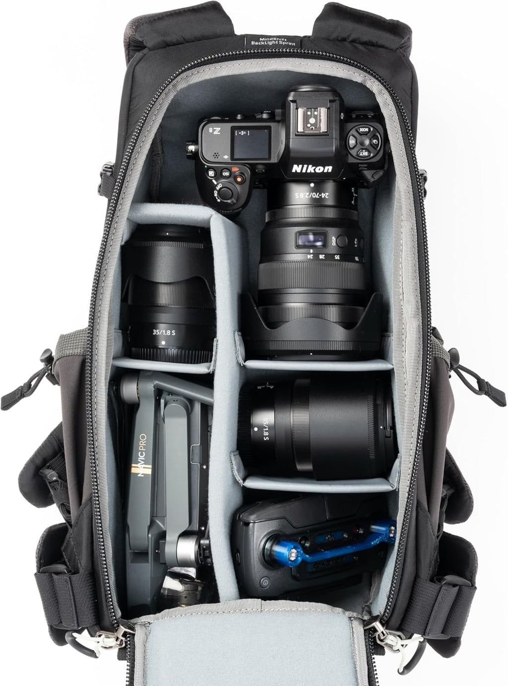 Think Tank Backlight Sprint Lightweight Slim Camera Daypack Backpack for DSLR, Mirrorless, Photography and Video - Slate Black