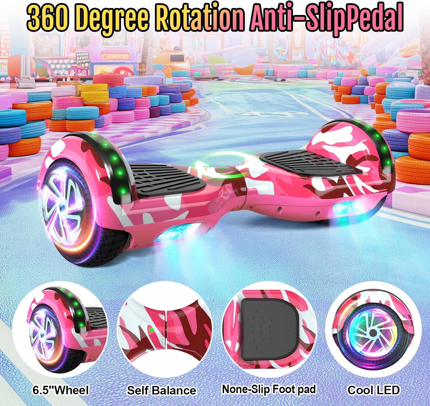 Scooter Seat Attachment, Scooter with Go Kart for Kids Boys Girls Adults, LED Lights, Bluetooth(Include Go-Kart)