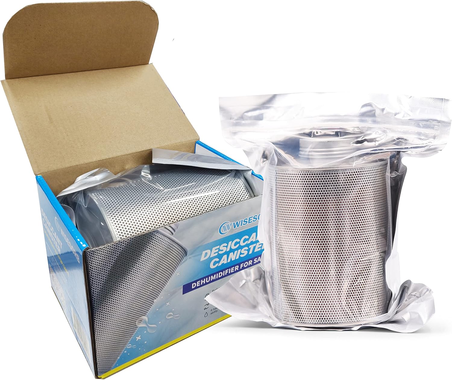 Wisesorb 750 Grams 16 Pack Gun Safe Dehumidifier, Reusable Canister Desiccant Dehumidifier, Rechargeable 1.65 Lbs Indicating Silica Gel Orange To Green