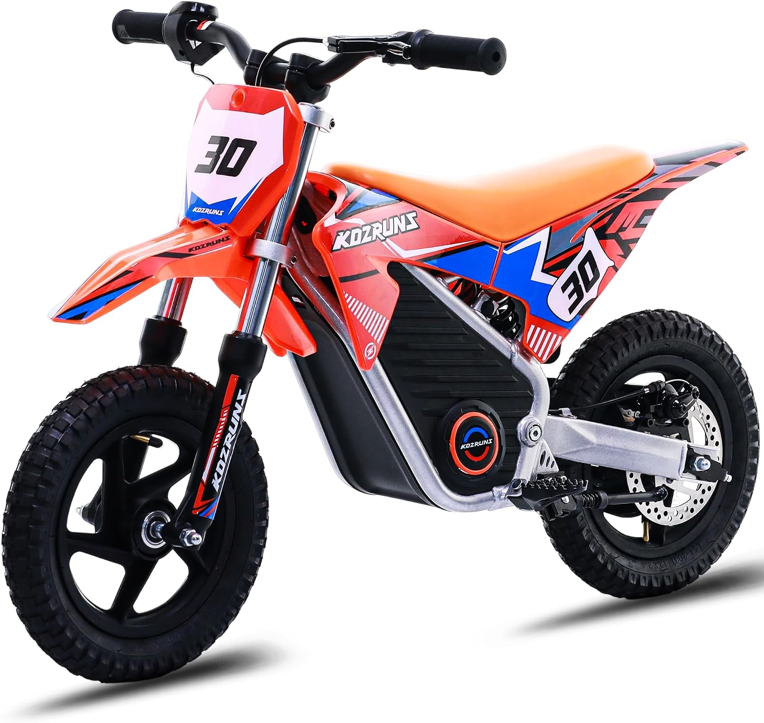 OLALA 36V Electric Dirt Bike for Kids 3-6, 250W Brushless Motor with 3-Speed Control, 15.5 MPH Max Speed, 12' Off-Road Tires Motorcycle, for Boys & Girls, Orange