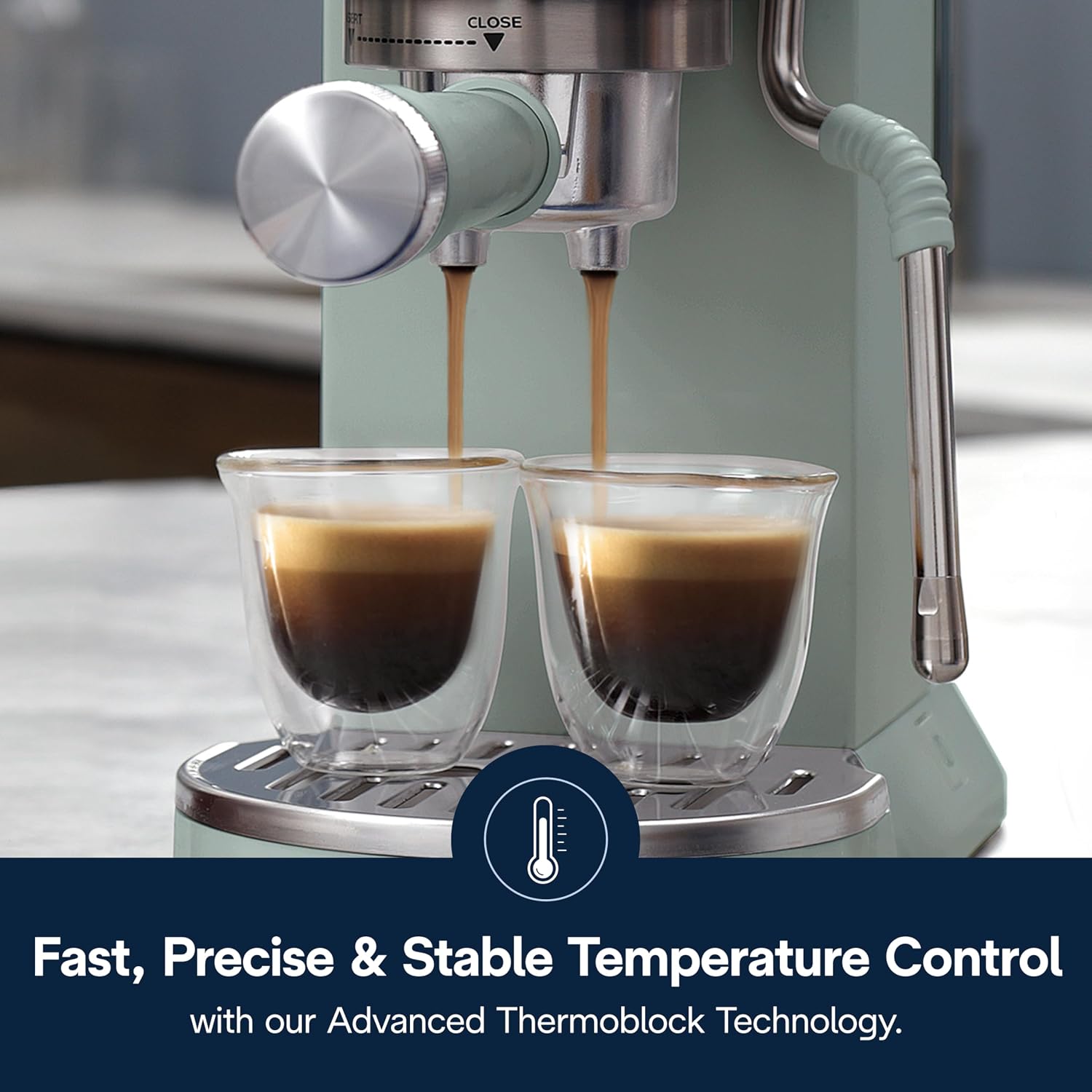 De'Longhi Dedica Duo Compact Espresso Machine - Cold Brew Coffee Maker with Milk Frother Wand- for Espresso, Hot & Iced Coffee, Cappuccinos, Lattes & Home Barista Brewing, Pistachio Green