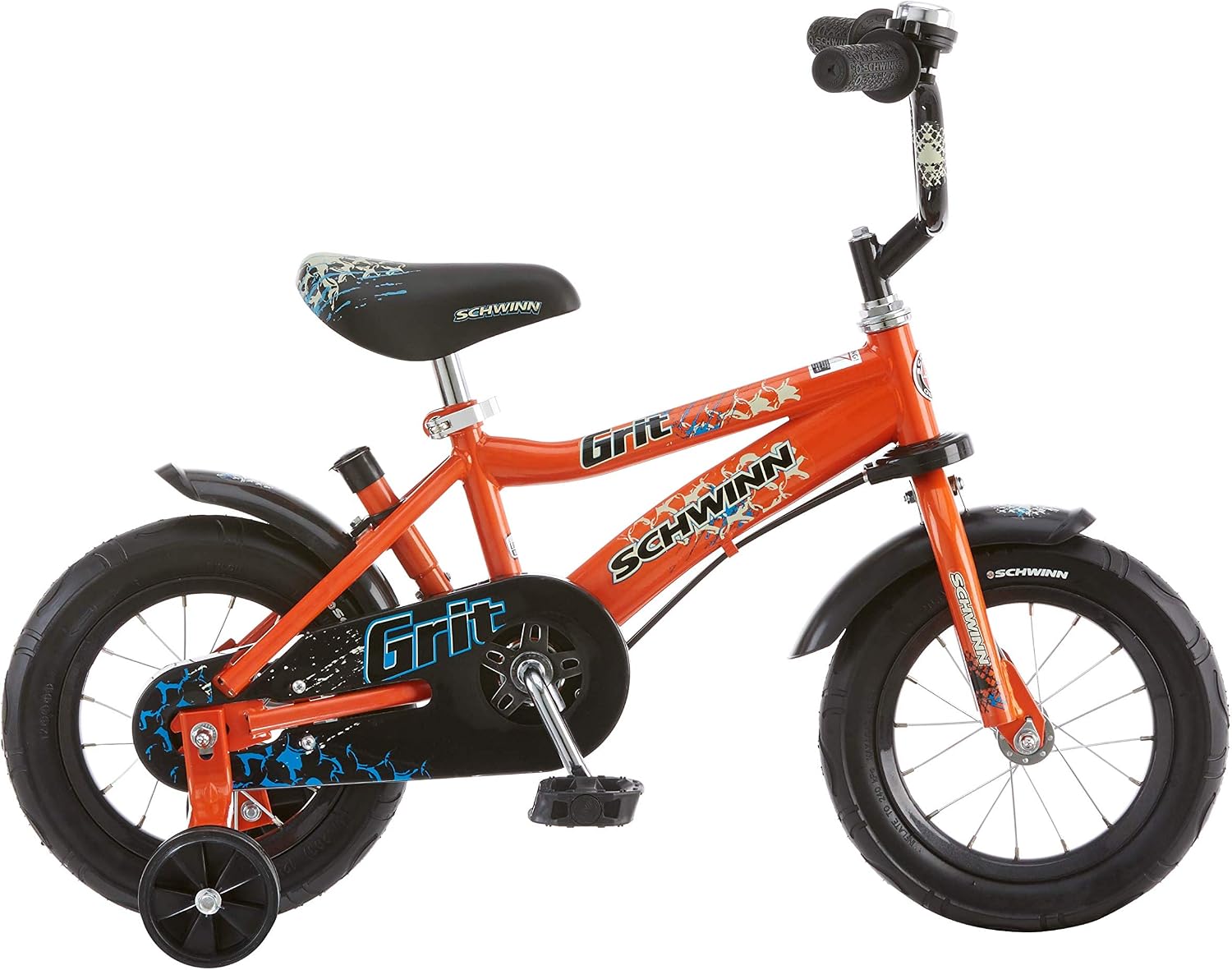Schwinn Petunia and Grit Bike, Bike for Kids Ages 2-4, Steerable Beginner Bicycle with Training Wheels, Parent Push Handle, Rear Coaster Brake, Adjustable Seat