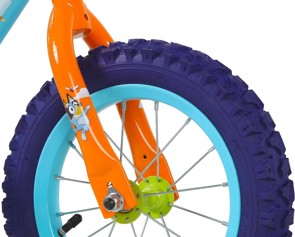 Bluey 12 Inch Kids Bike by Dynacraft for Boys and Girls with Training Wheels, Coaster Brake, Sturdy Frame, Easy Assembly, Fun Bluey Design, Beginner Toddler Bicycle