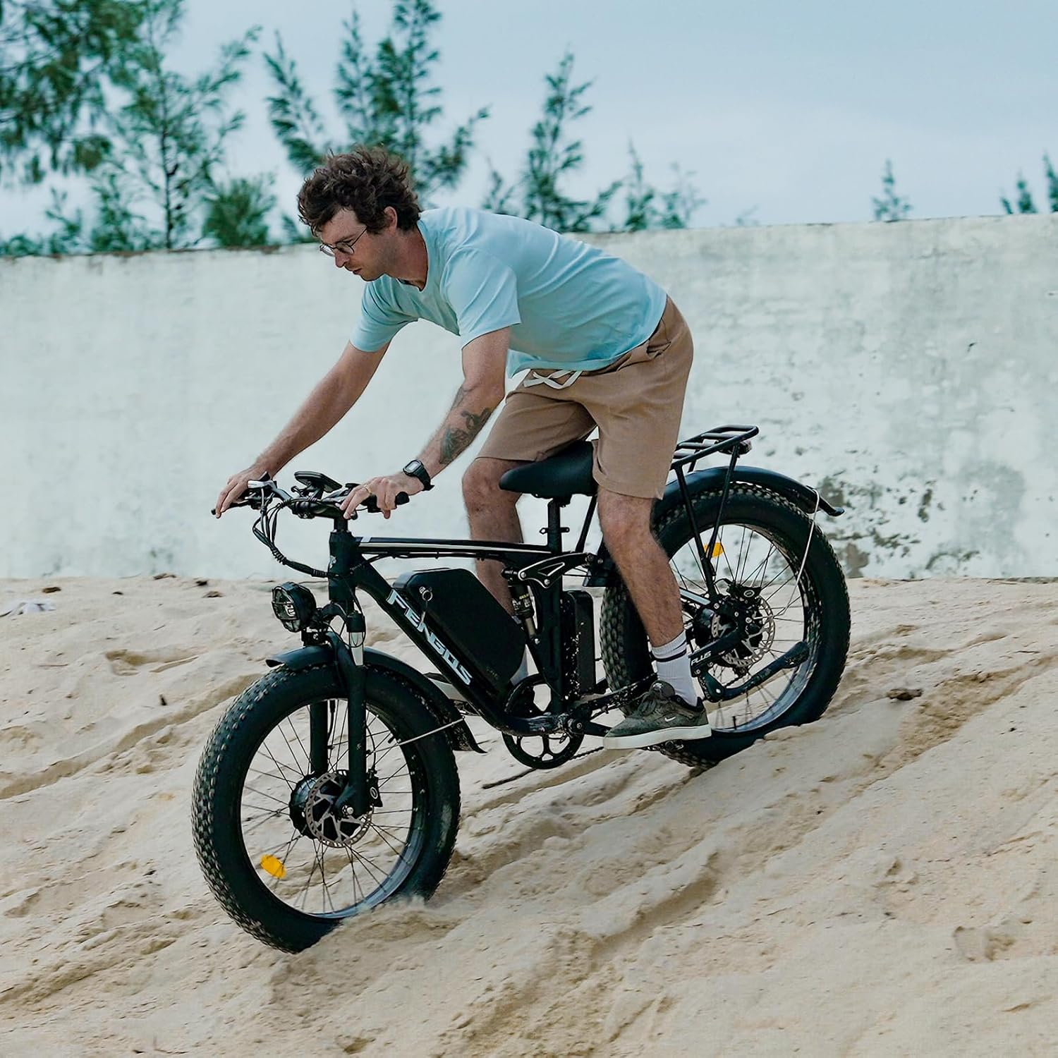 5000W Electric Bike for Adults, 45MPH Dual Motor Ebike 52V 23AH 1196WH E Bike 100 Miles Long Range Bicycle Full Suspension 26' Fat Tire Off Road for Men Dual Hydraulic Disc Brake Ebike
