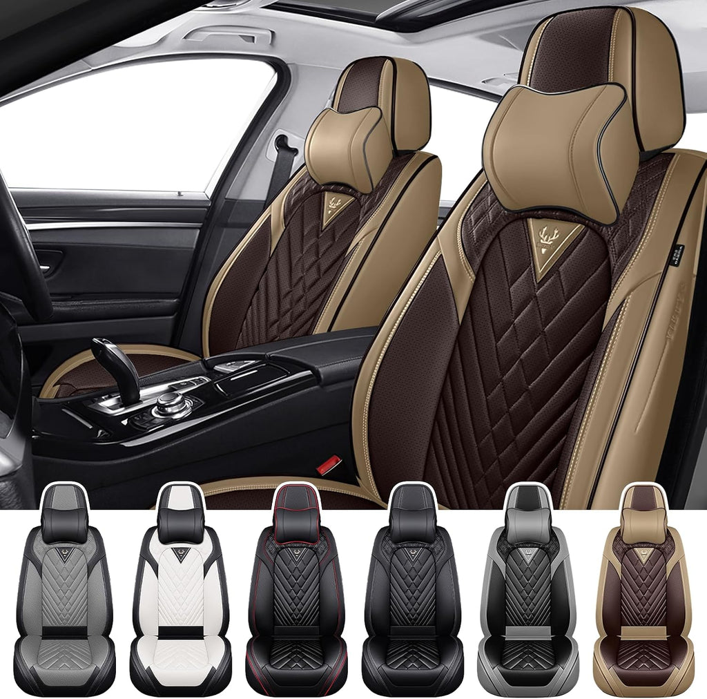 Car Seat Covers for Lexus 2000-2026, Waterproof Nappa Leather Front Seat Cover with Headrests, Anti-Slip and Comfortable Automotive Seat Protector&Accessories(Brown Coffee)