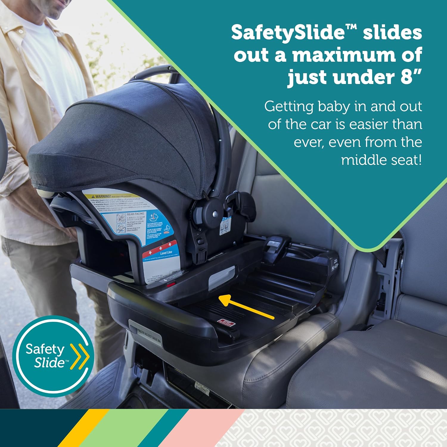 Safety 1st onBoard Slide 6-in-1 Infant Car Seat & Baby Stroller Travel System with SafetySlide Base, Rocky Point