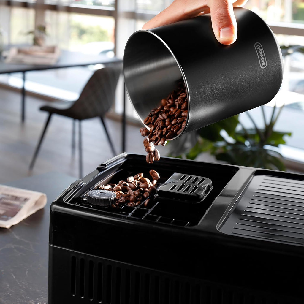 De'Longhi Dinamica Plus Fully Automatic Espresso Machine - Brew Personalized Coffee for up to 4 User Profiles, 24+ Recipes, Built in Grinder & Automatic Milk Steam Wand with 3 Frother Modes