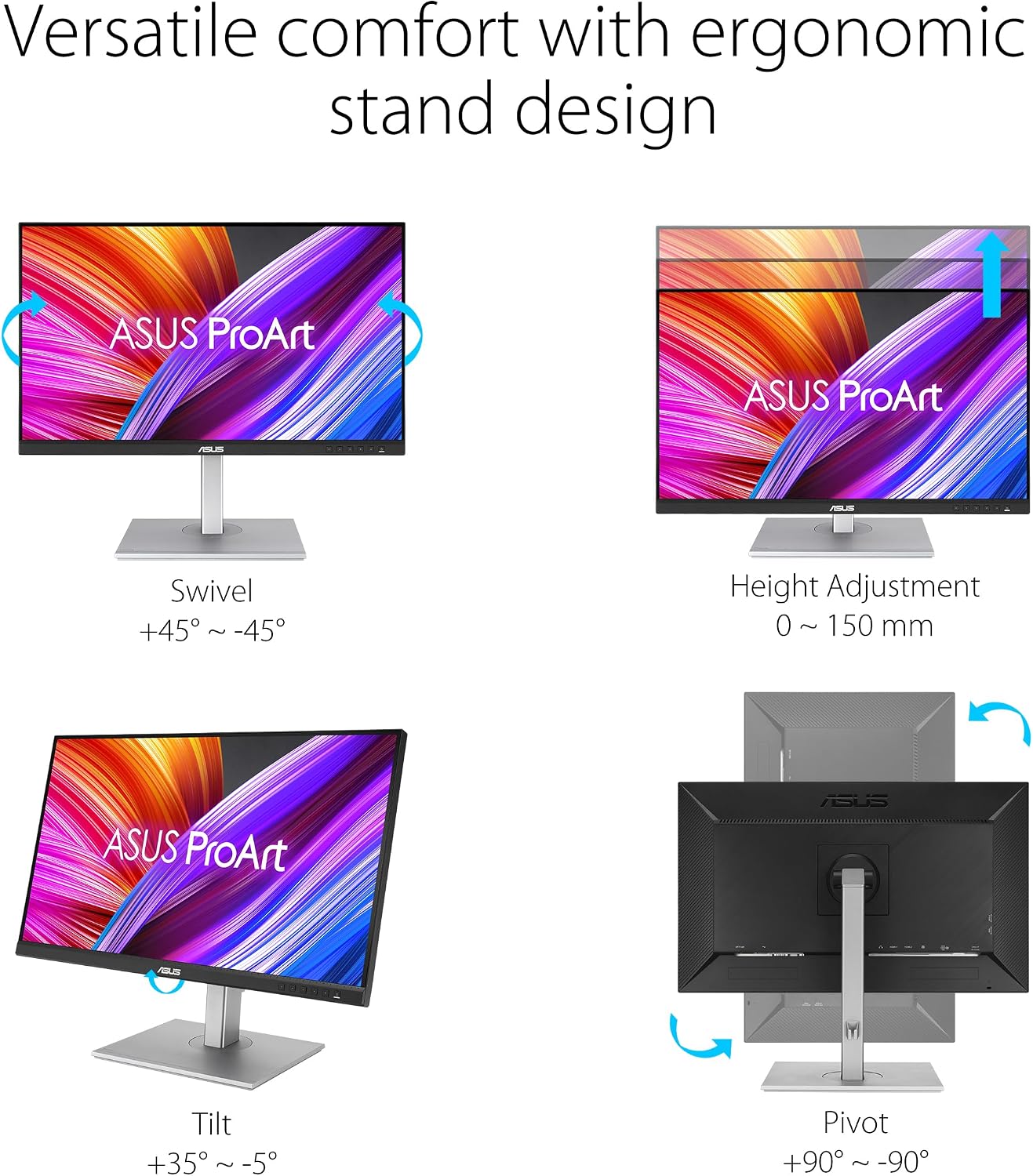 ASUS ProArt Display 27' 1440P Professional Monitor (PA278CGV) - IPS, QHD (2560 x 1440), 144Hz, 95% DCI-P3, ΔE < 2, Calman Verified, USB-C PD 90W, FreeSync Premium, DisplayHDR 400, Height Adjustable