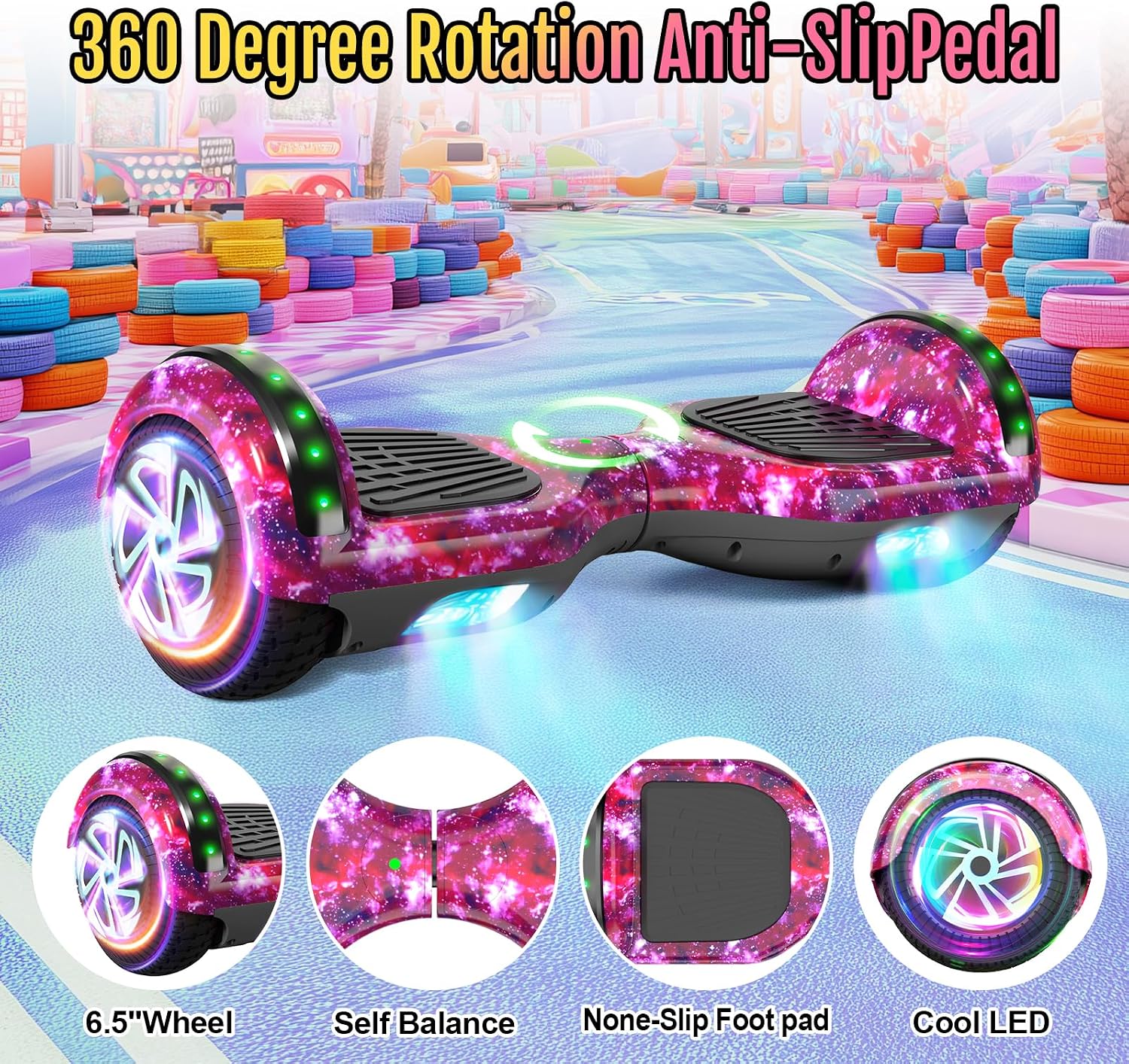 Scooter Seat Attachment, Scooter with Go Kart for Kids Boys Girls Adults, LED Lights, Bluetooth(Include Go-Kart)