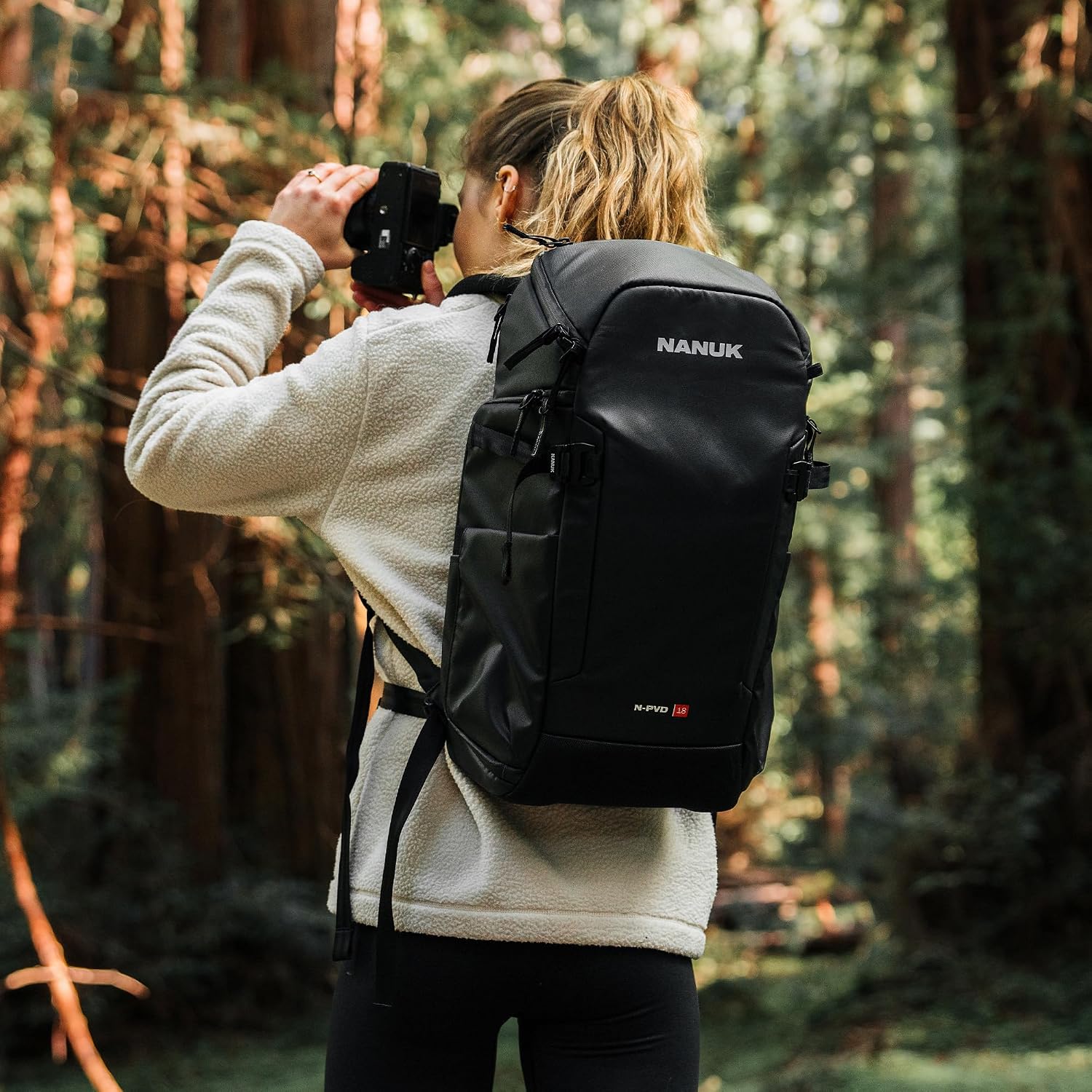 NANUK N-PVD 18L Backpack Camera Bag for Photographers – Hardshell & Highly Water-Resistant | Fits 1 to 2 Camera Bodies, 2 Lenses, Tripod, 14' Laptop, & More