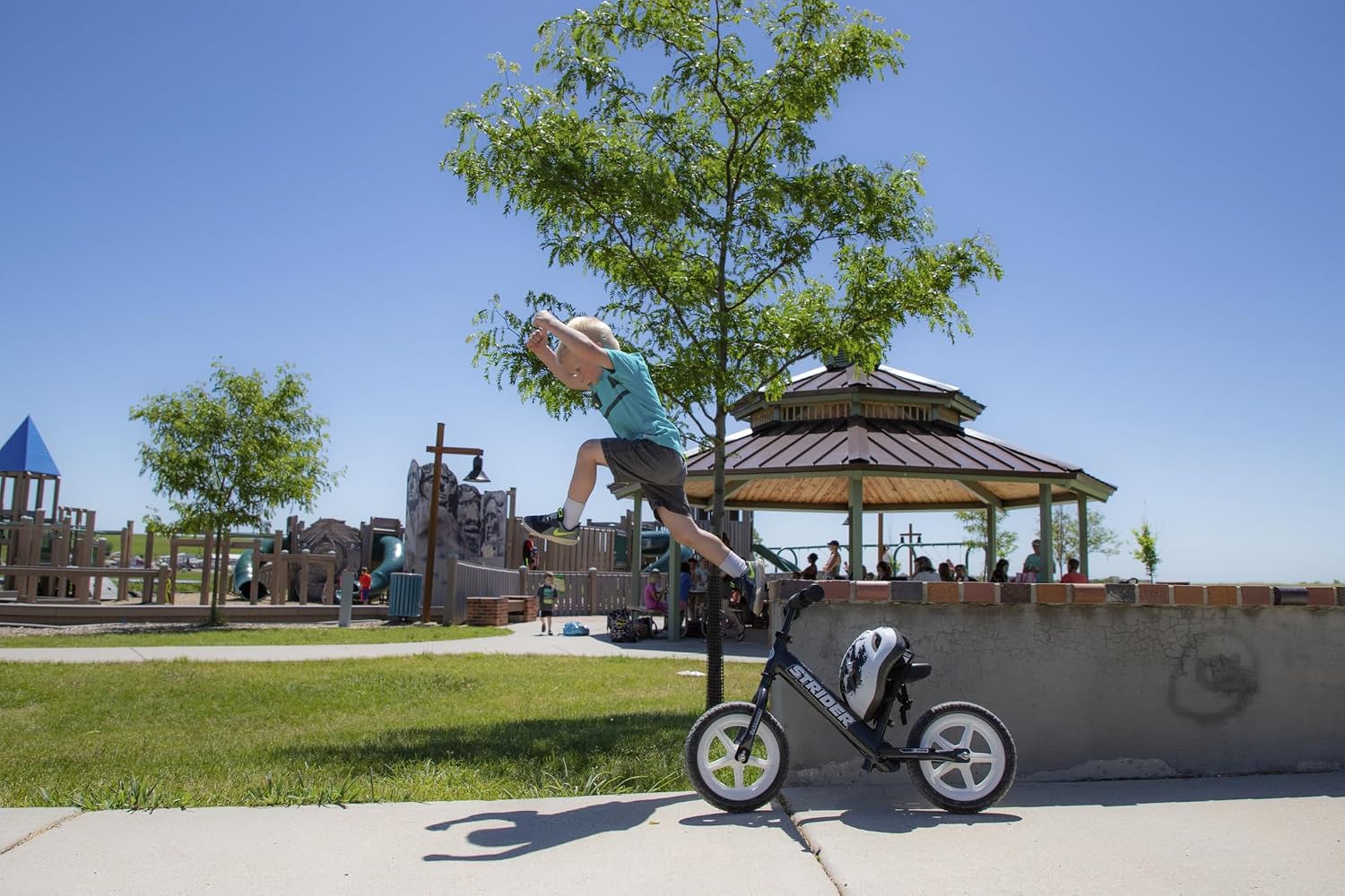 Strider 12' Pro Bike, No Pedal Balance Bicycle for Kids 1 to 4 Years - Includes Safety Pad, Padded Seat, Mini Grips & Flat-Free Tires - Tool Free
