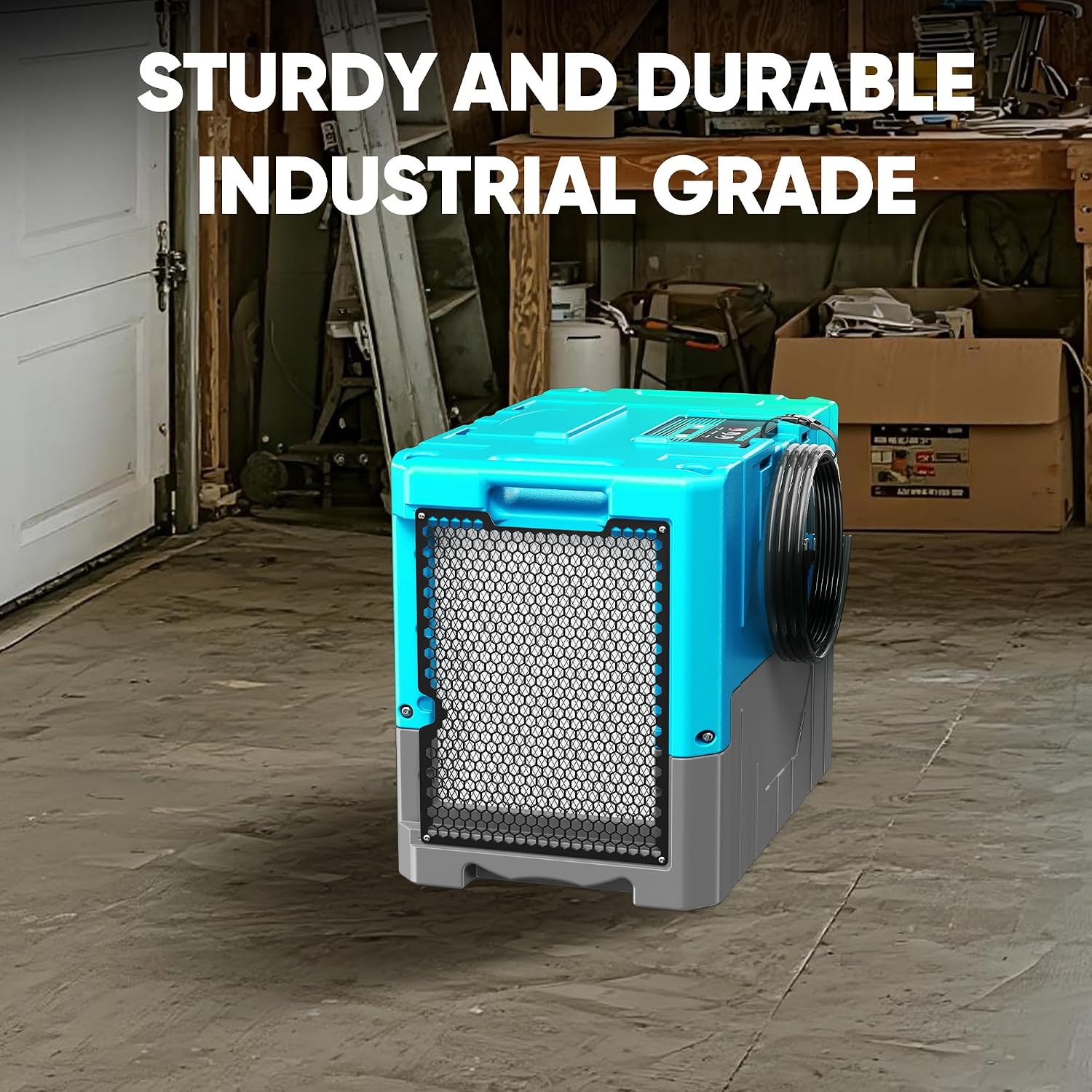 190Pints Commercial Dehumidifier for Basements with Pump Drain Hose, LGR Dehumidifiers with Wheels, Crawl Space Ddehumidifier for Basement, Warehouse and Garages Up to 6000 Sq.Ft, Blue-2026 Upgraded