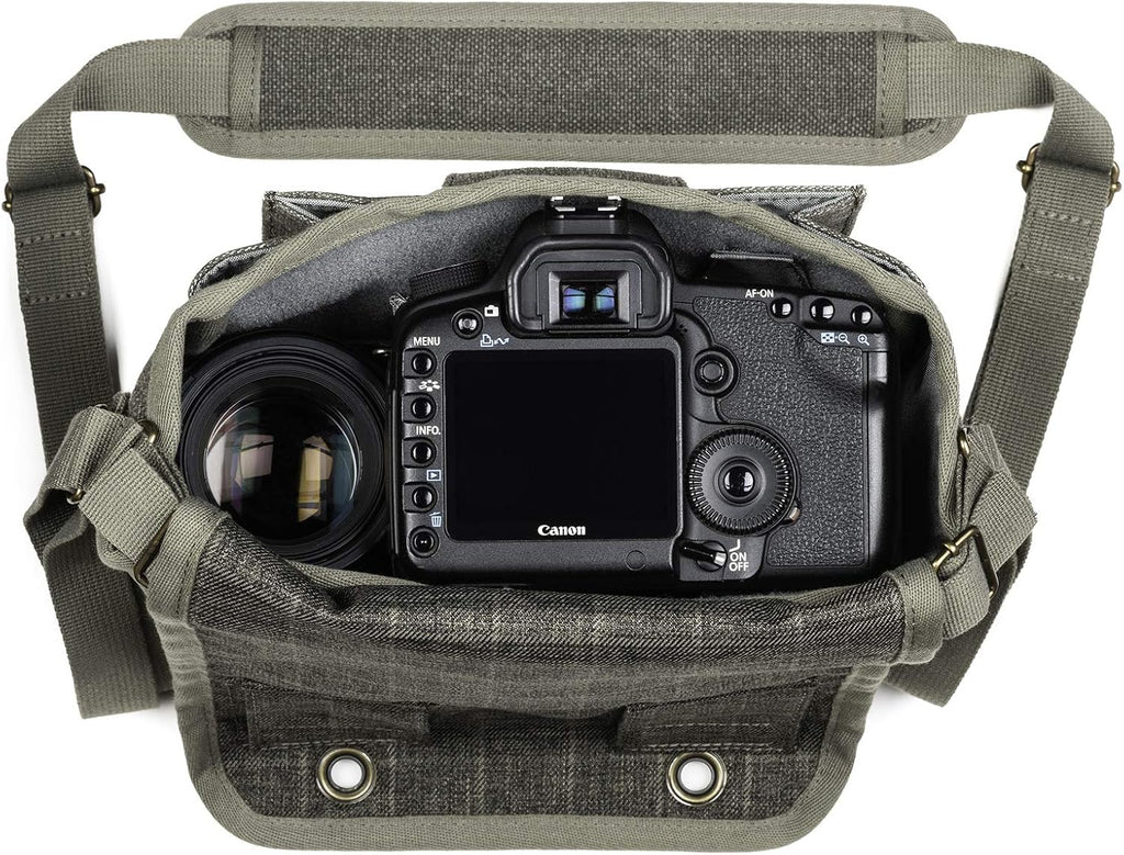Think Tank Retrospective 4 V2.0 Canvas Shoulder Bag for Mirrorless or Standard DSLR Cameras and Photo Accessories - Pinestone - X-Small