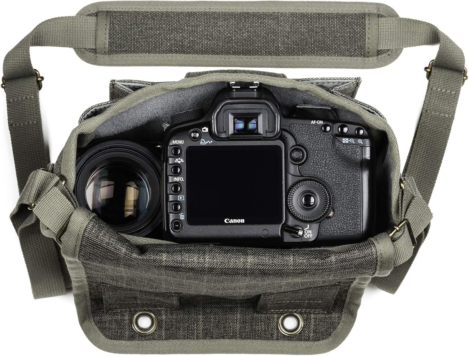 Think Tank Retrospective 4 V2.0 Canvas Shoulder Bag for Mirrorless or Standard DSLR Cameras and Photo Accessories - Pinestone - X-Small