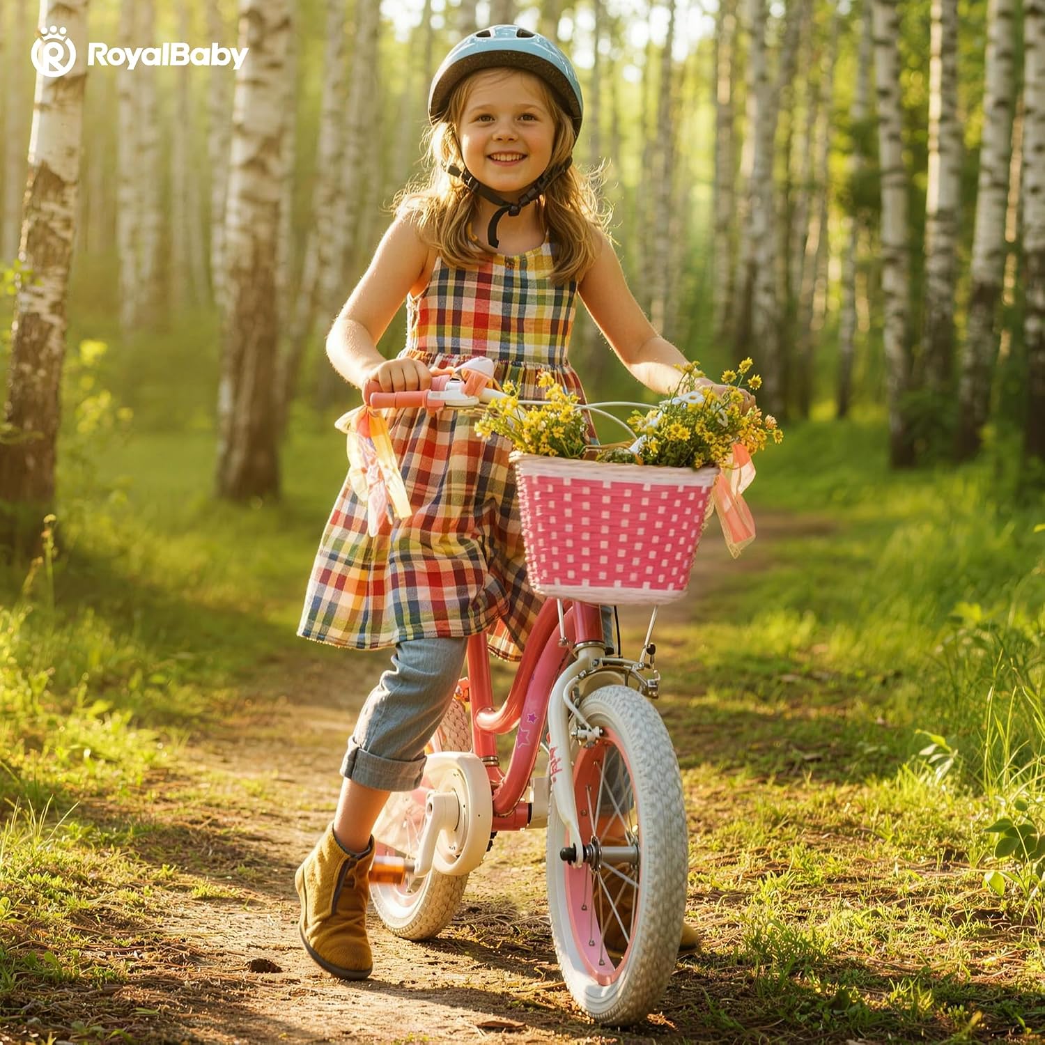 RoyalBaby Girls Bike, Stargirl EZ Kids Bike Balance and Pedal Bicycle with Basket and Dual Handbrake, 12 14 16 18 Inch Toddlers to Big Kids 3-8 Years, Multiple Colors