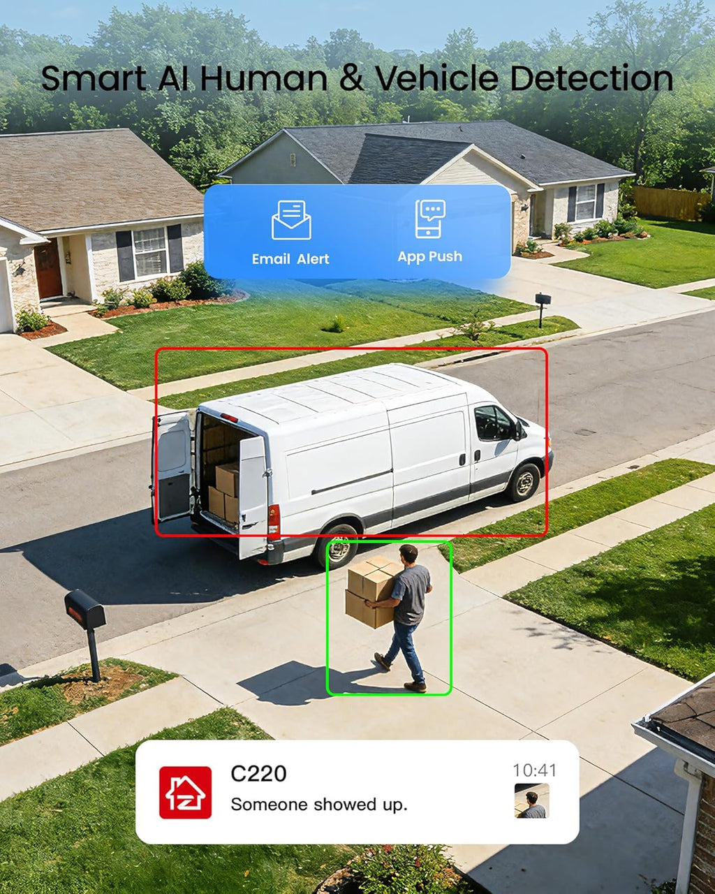ZOSI C220 4CH 4MP QHD 2.5K PoE Home Security Camera System, 4 x 4MP(1440p) Dome IP Cameras Outdoor Indoor, Smart AI Human Detection, Two-Way Audio, 4CH 5MP 3K NVR with 1TB HDD for 24/7 Record