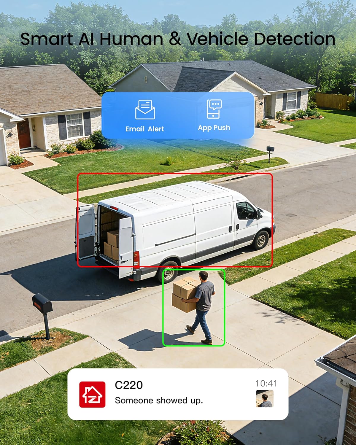 ZOSI C220 4CH 4MP QHD 2.5K PoE Home Security Camera System, 4 x 4MP(1440p) Dome IP Cameras Outdoor Indoor, Smart AI Human Detection, Two-Way Audio, 4CH 5MP 3K NVR with 1TB HDD for 24/7 Record