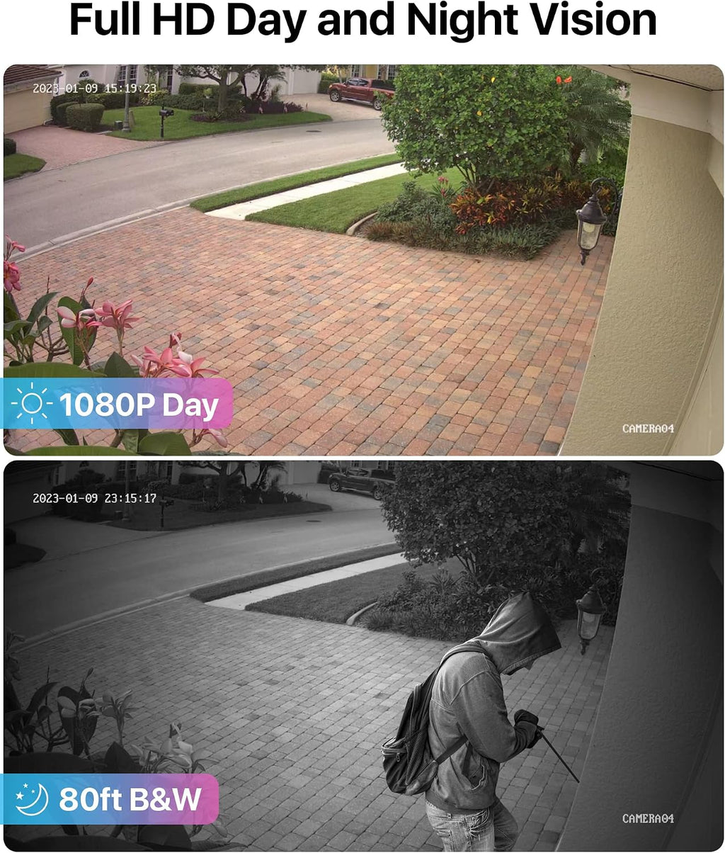 ZOSI 3K Lite 16CH Security Camera System Outdoor with 4TB HDD,AI Human/Vehicle Detection,H.265+ 16Channel 1080P CCTV DVR with 16PCS 1920TVL Surveillance Cameras,Night Vision,for 24/7 Recording