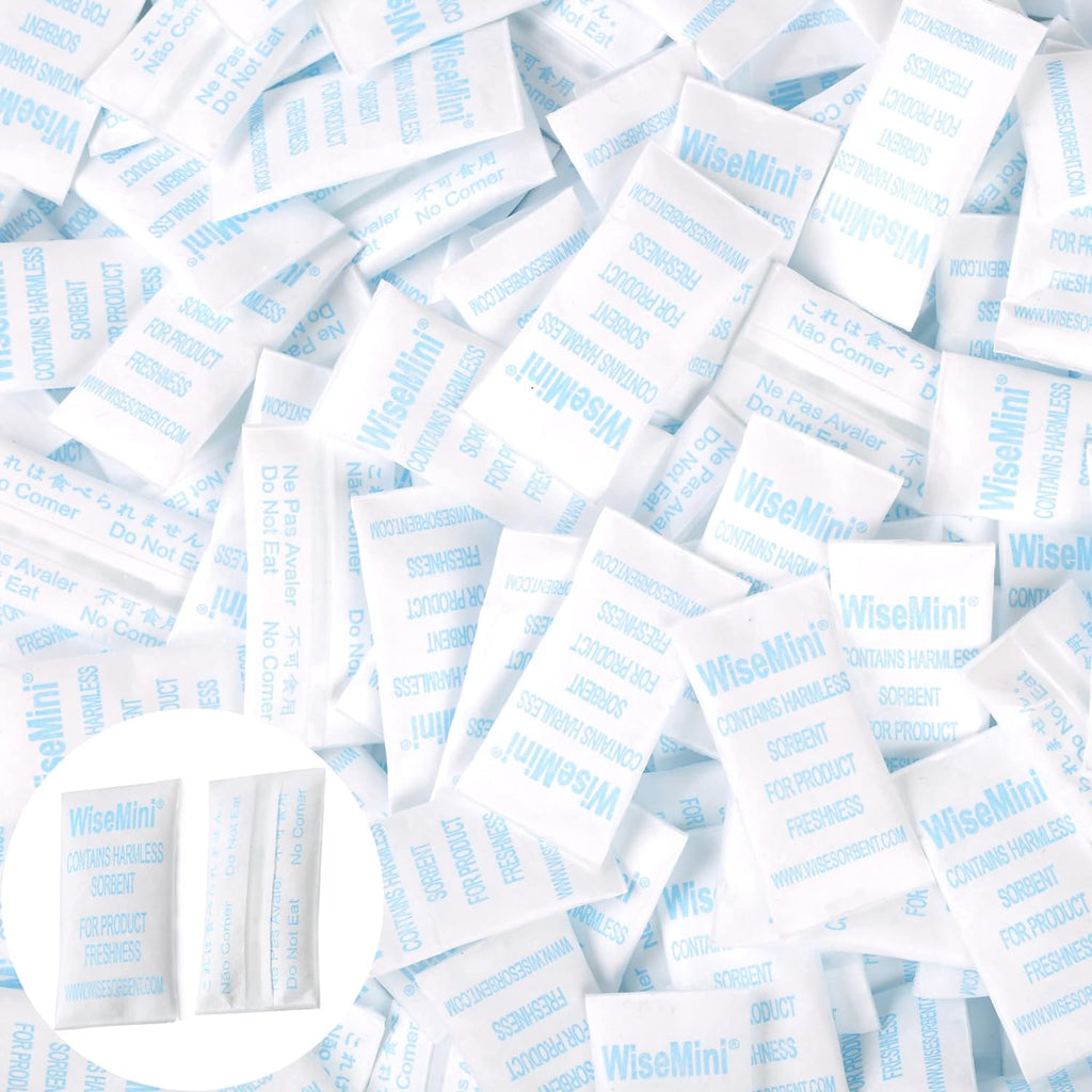 Wisesorb 0.5 Gram 11000 Pack Silica Gel Packs, Dessicant Packets, Moisture Absorbers for Food Storage, Food Grade Desiccant Dehumidifiers, WiseMini