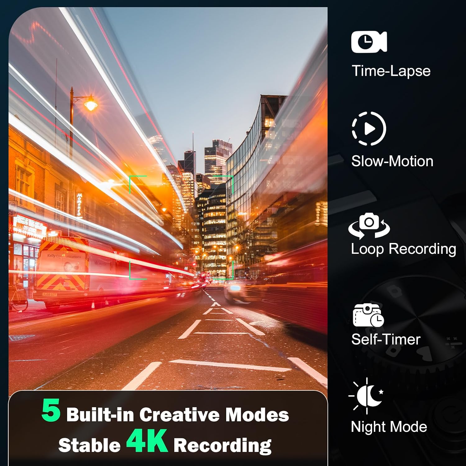 G-Anica 4K Vlogging Camera with Detachable Macro & Wide Lens Kit - WiFi & App Control, Supports Up to 48MP Photos, Compact Digital Cam for Beginners, 16X Zoom & Anti-Shake (32GB Card Included)