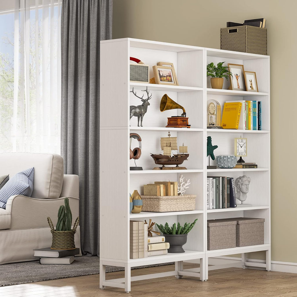 Tribesigns Tall Bookcase and Bookshelf, 70.8' Large Bookcases Organizer with 5-Tier Storage Shelves, Heavy Duty Free-Standing Library Bookshelf Shelving Unit for Living Room, Bedroom, Office (White)