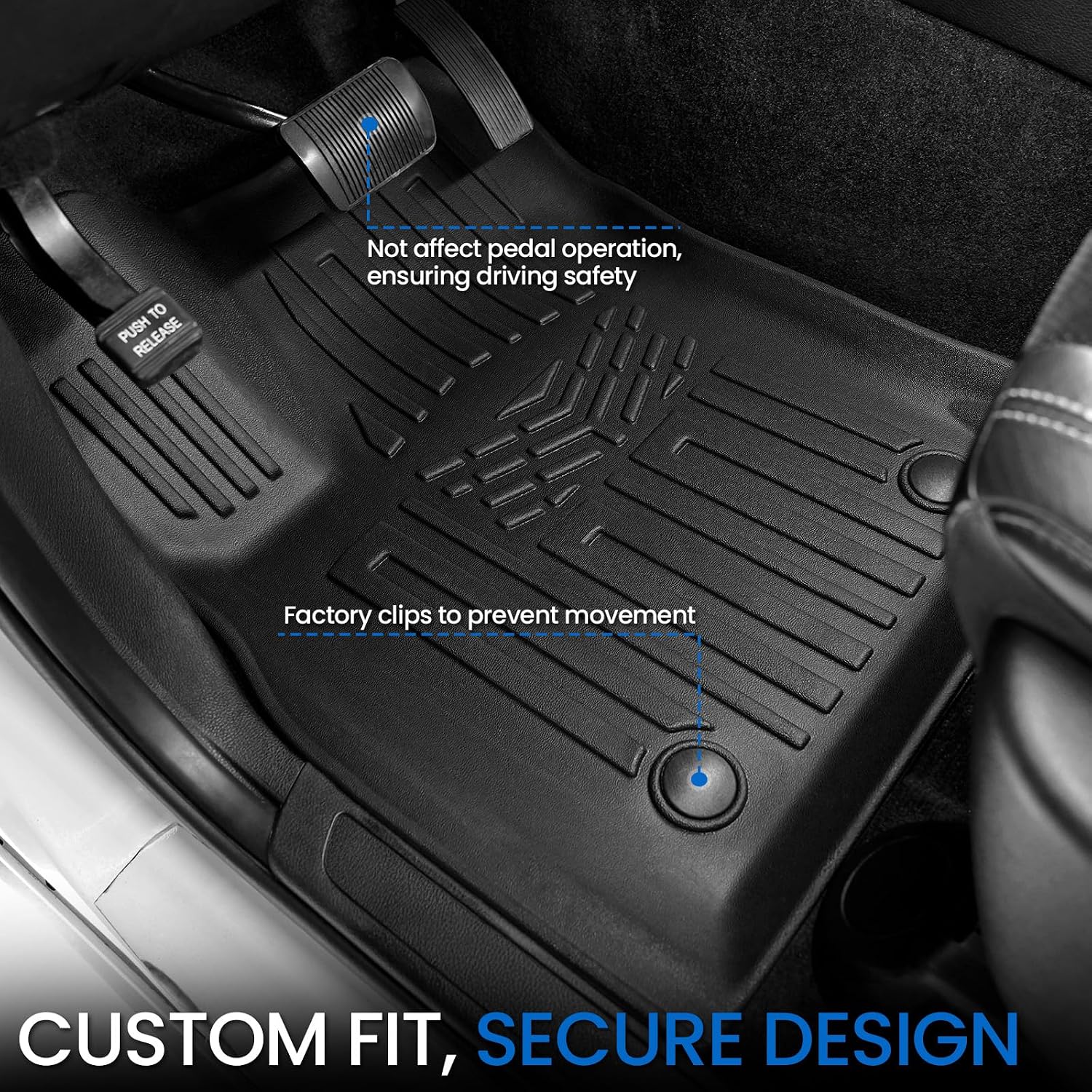 Floor Mats Set for 2016-2026 Dodge Durango (Only for 7 Seats with Bench Seats), All Weather TPE Backrest Mat Trunk Mat Cargo Liner Door Sill Guards Accessories (7 Seats Floor Mats Set)