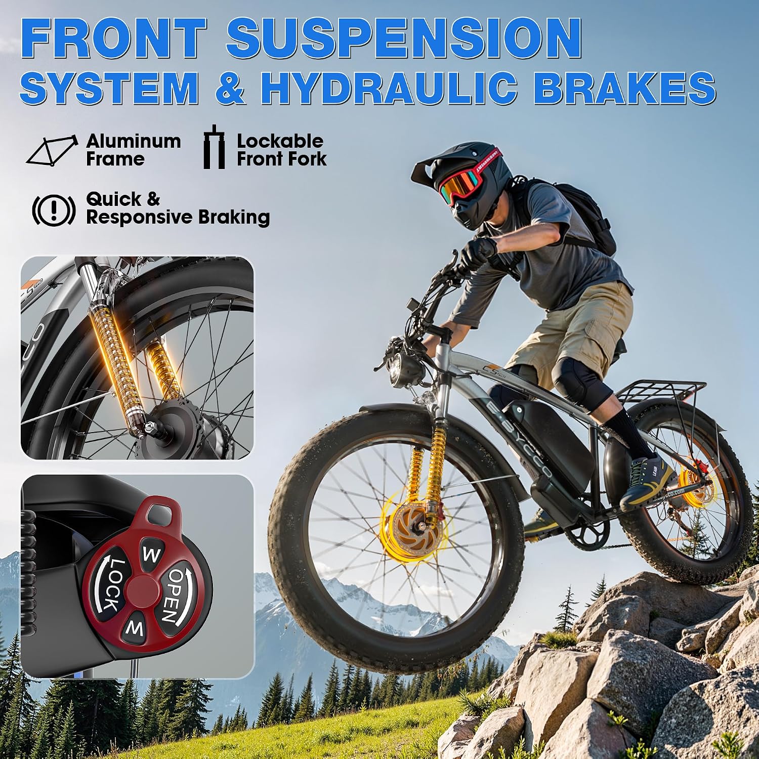 E·Bycco Peak 6000W Dual Motor Electric Bike for Adults, 47MPH 105 Miles Range, 52V 32AH Battery 24' x4.0 Fat Tire Hydraulic Disc Brakes Fast Off-Road E-Bicycle