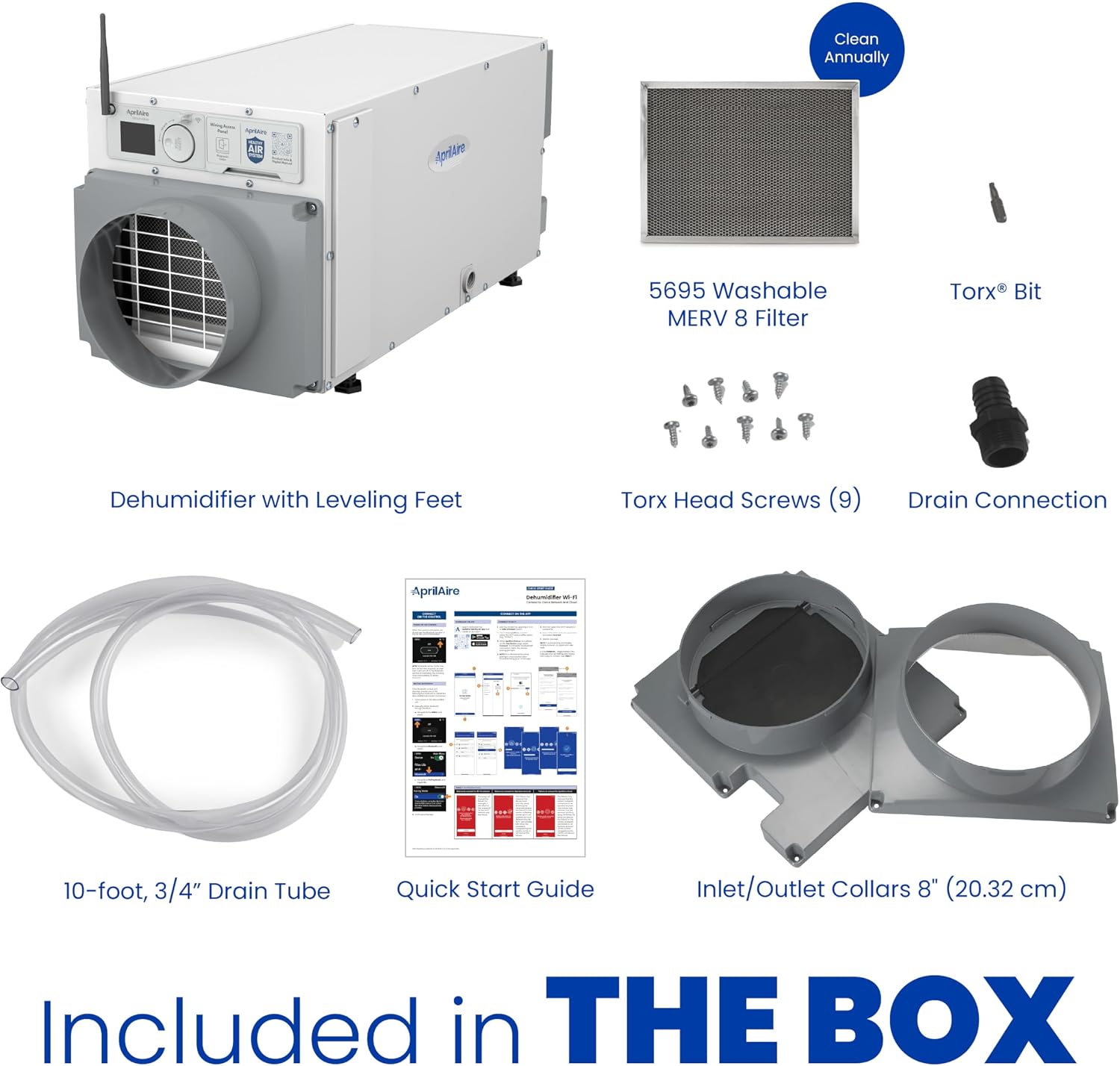AprilAire E070W Wi-Fi Dehumidifier – 70 PPD for Crawl Spaces, Basements, Whole Houses up to 2,200 Sq. Ft., Part of the AprilAire Healthy Air System