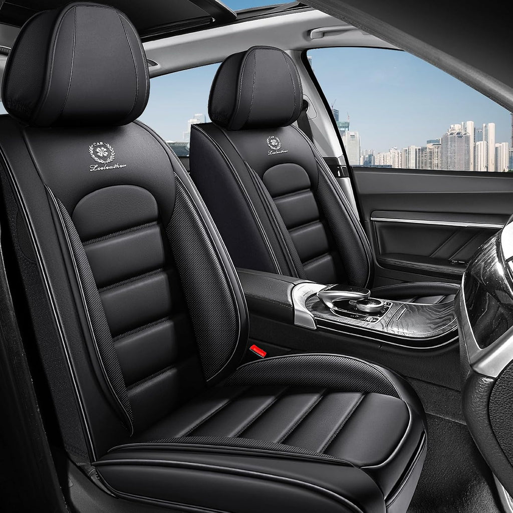 2 Seat Covers for Infiniti QX80 2000-2026 Breathable Car Seat Covers,Anti-Slip Waterproof Car Seat Protectors with Airbag,Automotive Vehicle Cushion with Storage Pockets (Standard,Black)