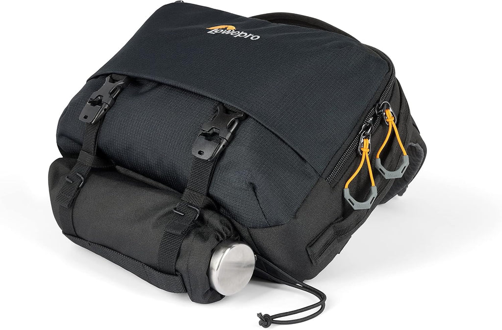 Lowepro Trekker Lite SLX 120, Compact Camera Backpack with Tablet Pocket, Camera Bag for Full Frame Mirrorless, Tripod Attachment, Water Bottle Holder, Black
