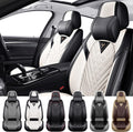 Car Seat Covers for Toyota C-HR 2018-2022, Waterproof Nappa Leather Front Seat Cover with Headrests, Anti-Slip and Comfortable Automotive Seat Protector&Accessories(Black White)