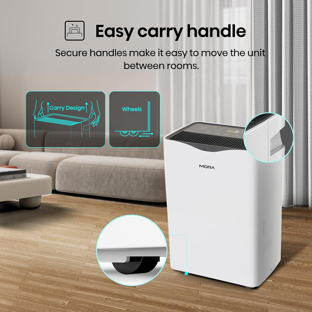 Mora Mora by Hisense 35 Pint Dehumidifier, for Space upto 3,000 Sq. Ft at Home, in Basements and Large Rooms, Energy Star, Quiet Operation,Filter Indicator with Washable Filter, 2 Years Warranty