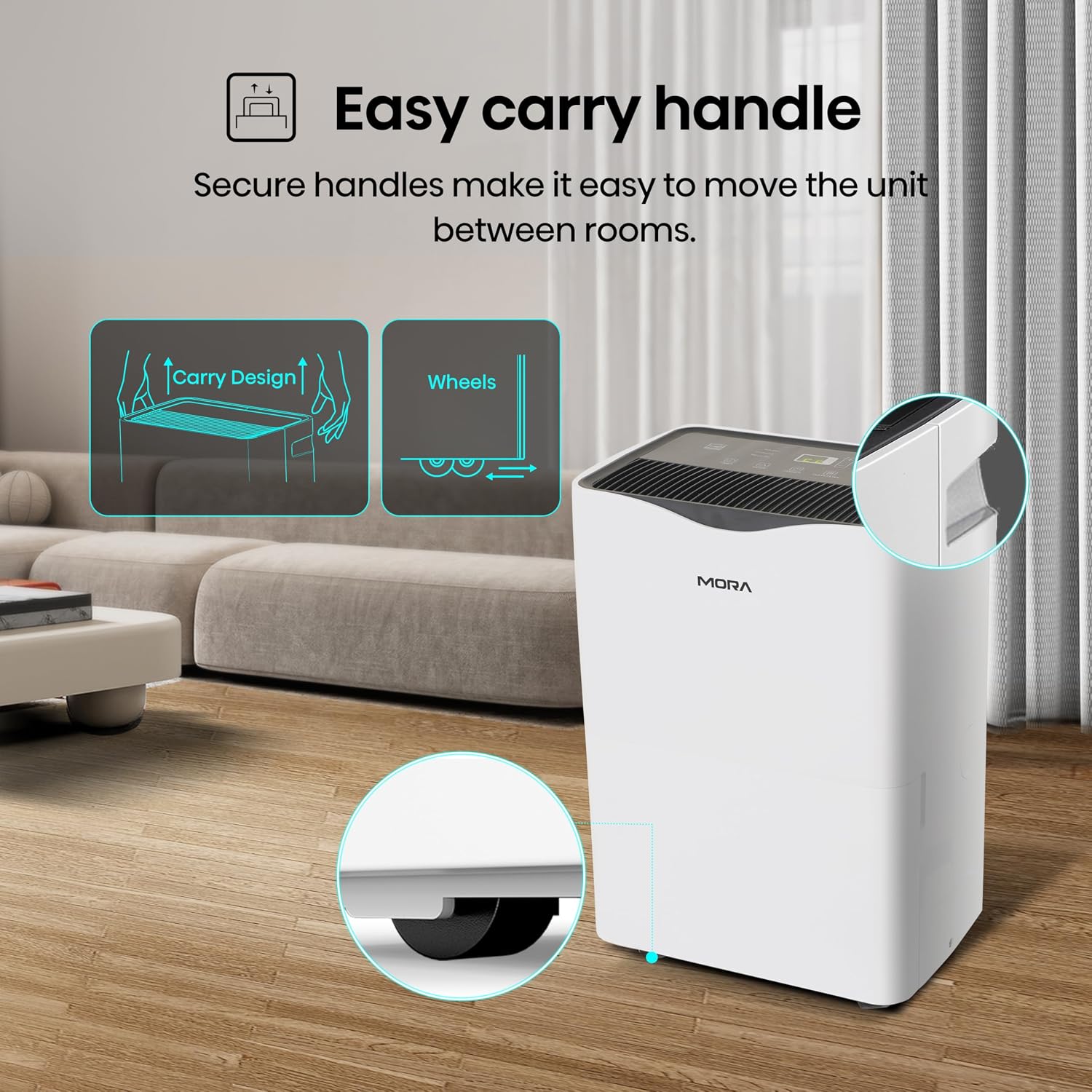 Mora Mora by Hisense 35 Pint Dehumidifier, for Space upto 3,000 Sq. Ft at Home, in Basements and Large Rooms, Energy Star, Quiet Operation,Filter Indicator with Washable Filter, 2 Years Warranty