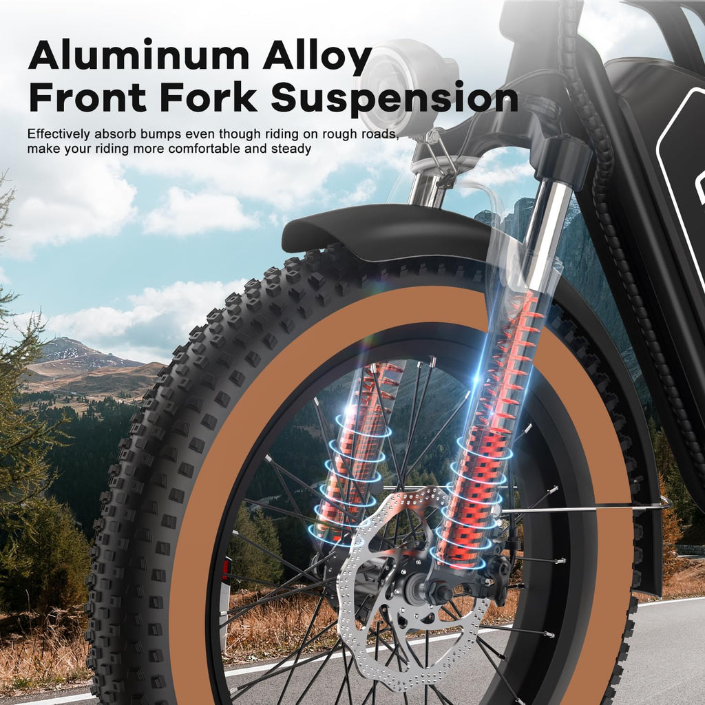 Electric Bike for Adults, 20'x 4' Fat Tire 35MPH Cargo Ebike with Seat, 1450W Peak 2 Seater Commute Bike with 48V 20AH Removable 960WH Battery, 80 Miles Max Range 7-Speed Step-Thru Electric Bicycle