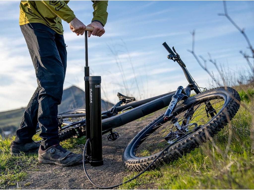 LEZYNE High Volume Tubeless Bike Floor Pump Compatible with 2.5' Gauge - 220 PSI Tire Air Pump for Mountain/Gravel Bikes - ABS-1 Pro Tubeless Chuck