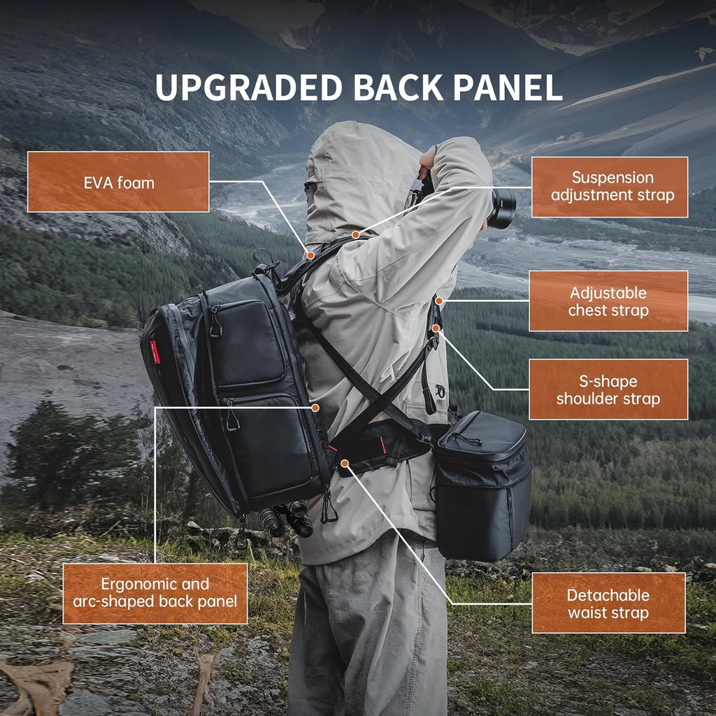 PGYTECH OneMo 2 25L-33L Camera Backpack with Shoulder Bag for 16' Laptop for Photographers, Waterproof DSLR Backpack for Canon/Nikon/Sony, Drone Back for DJI Mini 3 Pro/Mavic 3/ FPV(Olivine Camo)