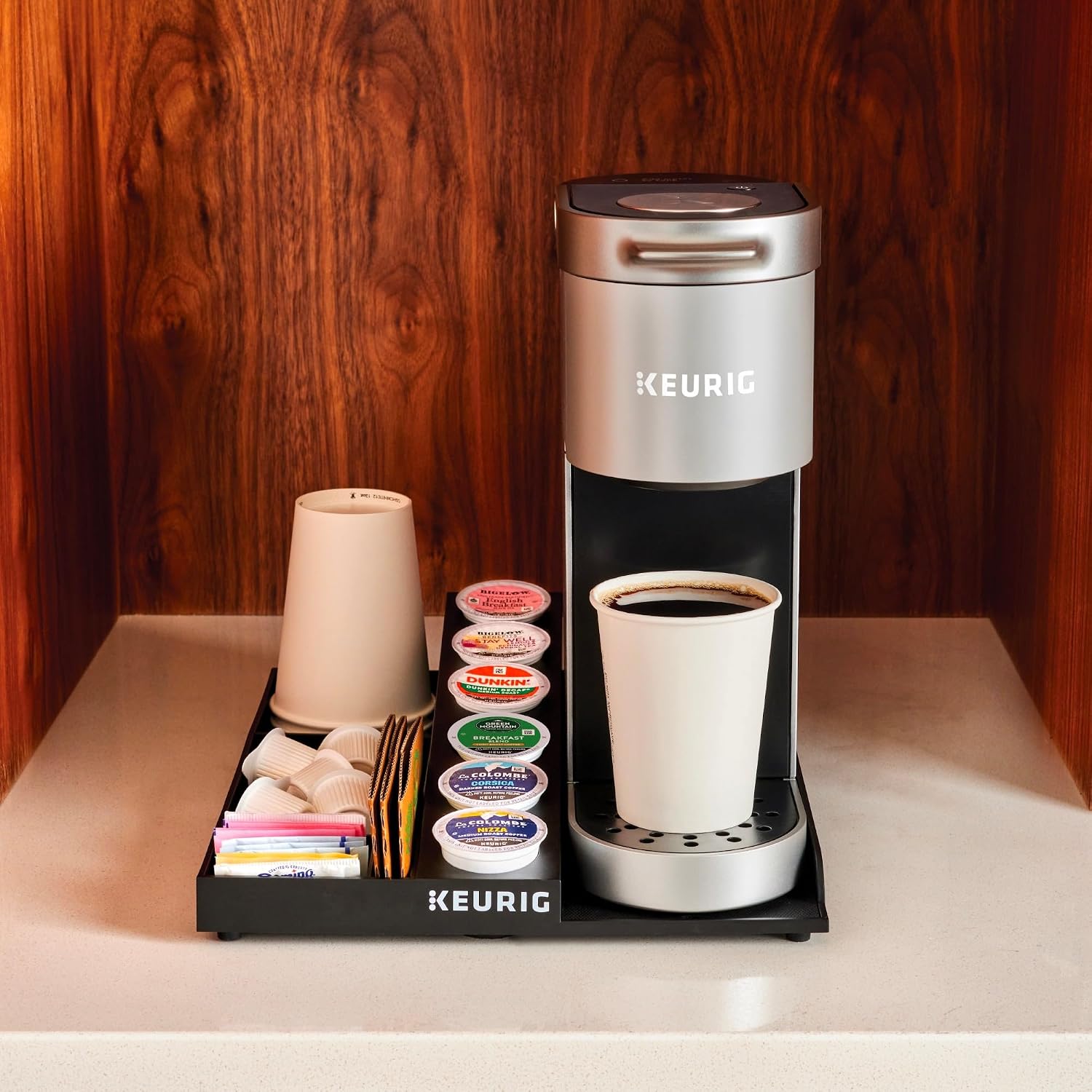 Keurig K-Suite Premium In-Room Hospitality Coffee Maker, Single Cup, Silver/Black