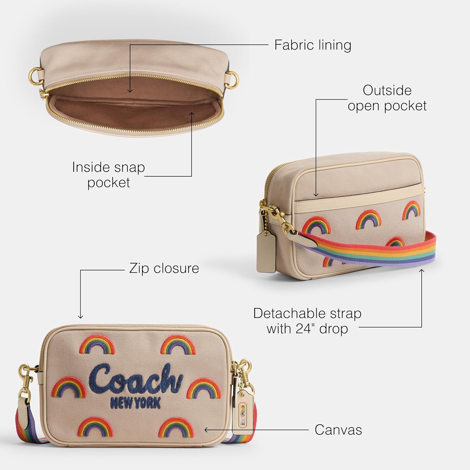 Coach Rainbow Theo Camera Bag