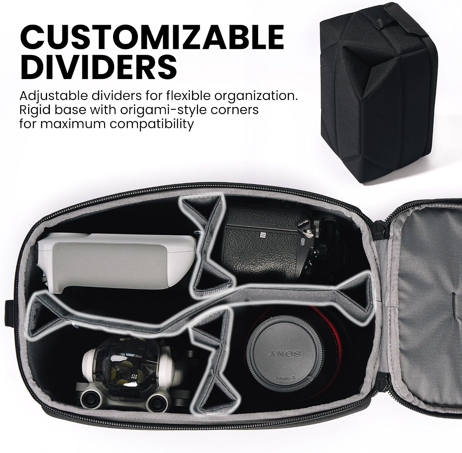 NANUK N-PVD Messenger Bag for Camera and Drone, Black - 15L