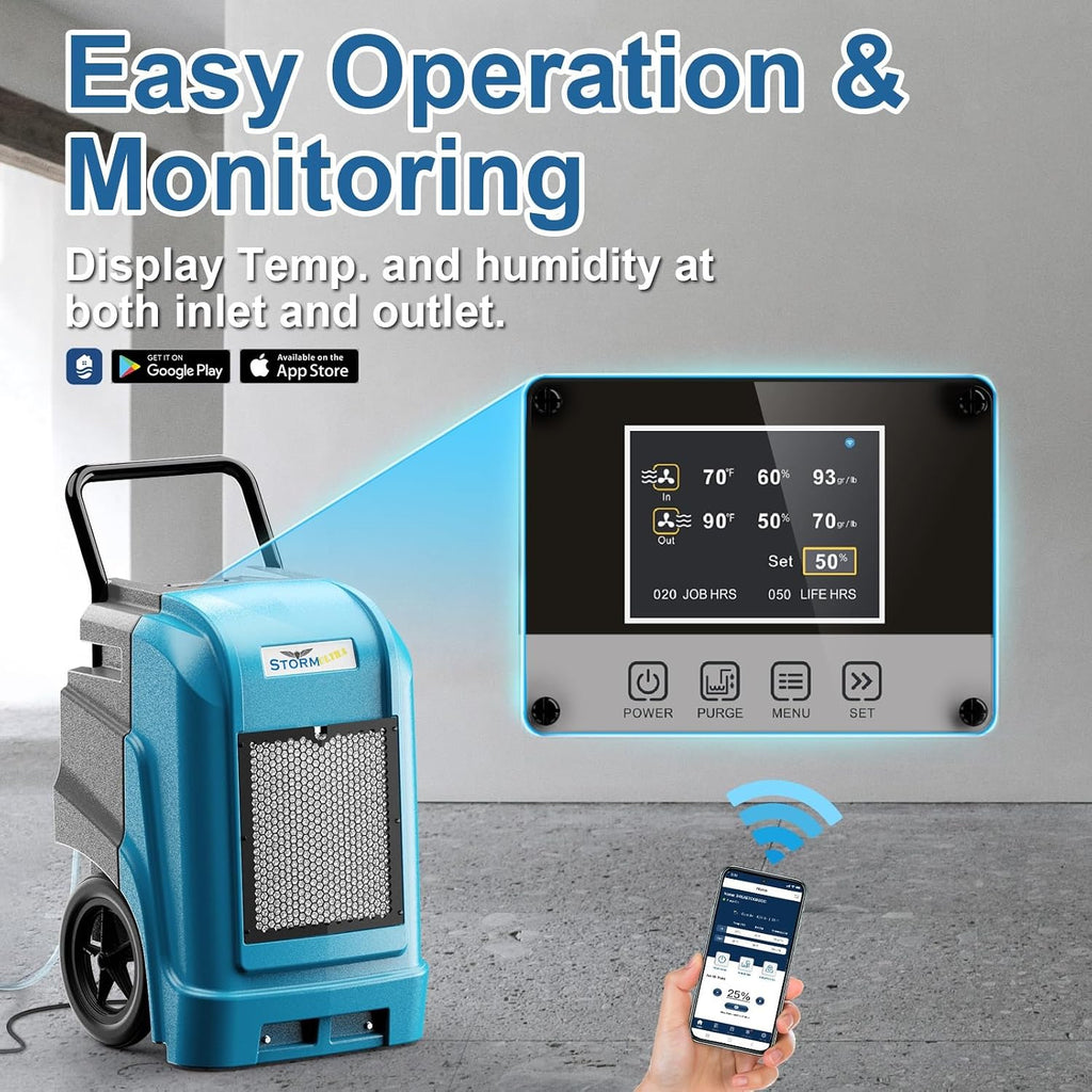 ALORAIR 190 PPD LGR Commercial Dehumidifier with Pump & Drain Hose, Smart APP Control up to 2,600 Sq.Ft Industrial Dehu for Home, Water Damage Restore, Basements, Job Sites, 5 Years Limited Warranty