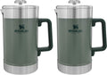 STANLEY Classic Stay-Hot French Press Coffee Maker 48 oz | 5 Minute Brew,4 Hours Hot | Mesh Filter for Coffee Grounds-| Insulated Stainless Steel French Press-| BPA-Free-| Hammertone Green,(Pack of 2)