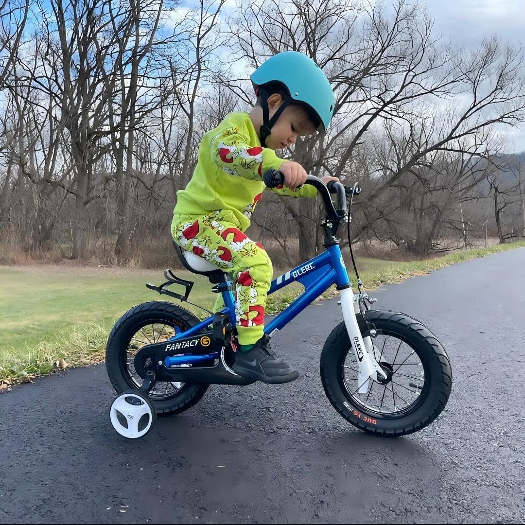 Glerc Fantacy Kids Bike, 12-20 Inch Children Bicycle for 2-13 Years Old Boys Girls, Kids Bicycle with Water Bottle Holder & Headlight & Training Wheels, Multiple Colors
