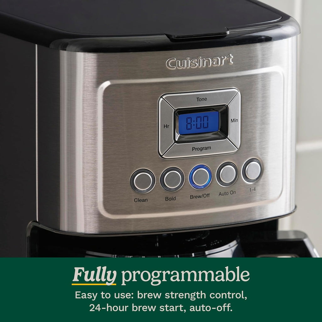 Cuisinart 12-Cup Coffee Maker, Programmable PerfecTemp Thermal Carafe Coffee Machine with 1-4 Cup Setting, Brew Strength Control and Brew Pause, Stainless Steel, DCC-3400NAS, Silver